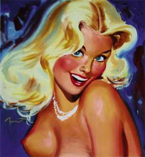 Pierre-Laurent BRENOT - Femme blonde au collier de perles. Gouache&he | Tessier Sarrou