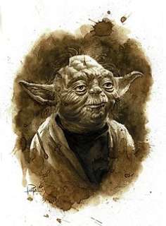 Yoda - Star Wars - Original Coffee Drawing - Juapi | Catawiki