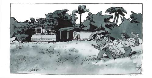 Bastien Vives | Corto Maltese - Dessin issu de l’album "Le jour d’avant" - 13 - H:21 x L:39 - Encre et aquarelle - 2025 - | Manjari & Partners