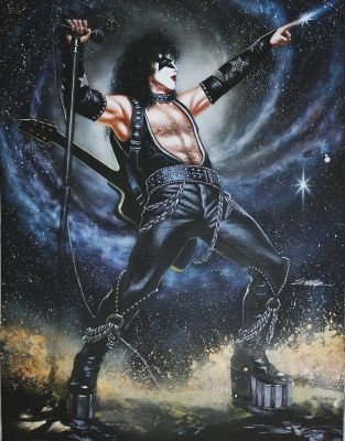 Manu Silva | Kiss - Paul Stanley - Starchild - Connecting 2x Black paper 11x17 Pages by Manu Silva | Raremarq (Buy It Now)