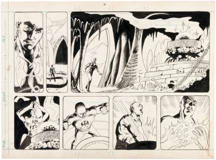 "MARVEL PREMIERE" #16 IRON FIST ORIGIN TWO-PAGE SPREAD ORIGINAL ART. | Hake’s