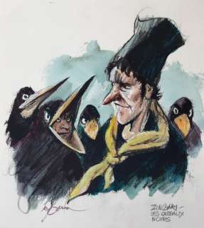 Follet, René - Composition couleurs directes - Les oiseaux Noirs | Catawiki