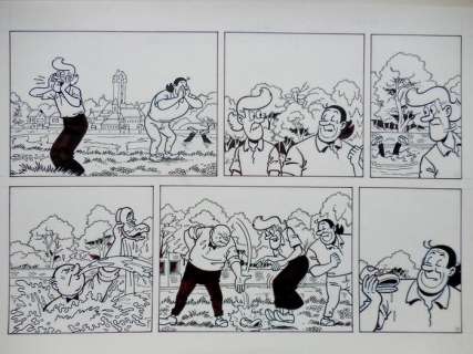 Suske en Wiske - Originele halve pagina (stroken 81 t/m 82) - Verraad op de Veluwe - Page volante - (2004) | Catawiki