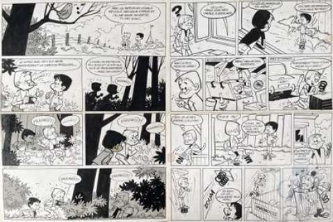 Devos/Jamic/Paire de planches originales pour 2 gags du… | Dagoty