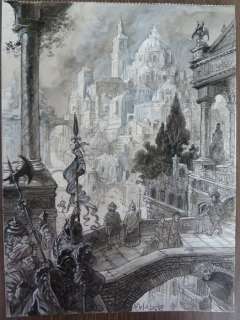 Delval, Julien - Originele illustratie + 2 schetsen - Venetië 2 | Catawiki