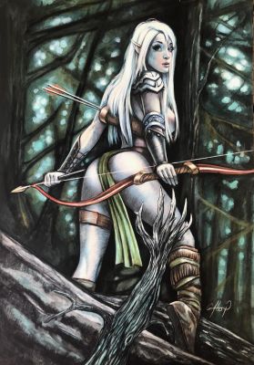Claudio Aboy | Dark Elf Fantasy Illustration ** Claudio Aboy | ComicArtFans Classifieds