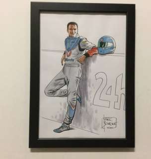 Bourgne, Marc - Dessin original en couleur - Michel Vaillant - Michel Ã  la 24h du Mans - Loose page (2017) | Catawiki