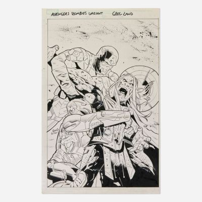 Lot 313 - Greg Land and Jay Leisten, Zombies Assemble #3 Cover Original Art (Marvel Comics, 2017)