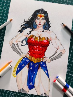 Theidleartist | A4 Wonder Woman Original Artwork | Raremarq (Buy It Now)