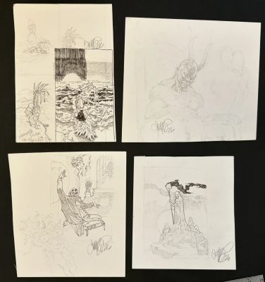 Tim Vigil | Tim Vigil - 4 Misc Sketches Demon, Angel, Grim Reaper, Nude | ComicArtFans Classifieds