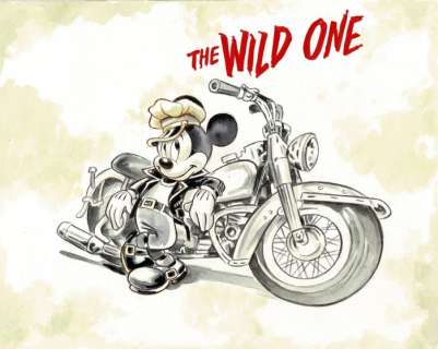 Mickey Mouse inspired by The Wild One - Original Painting - Tony Fernandez | Catawiki
