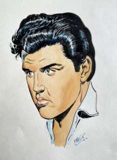 Malik/Dessin original illustrant le portrait de Elvis… | Dagoty