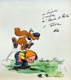 Roba/Boule et Bill. Dessin orignal illustrant les 2 héros… | Dagoty