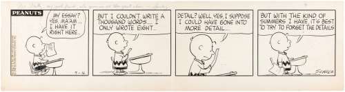 "PEANUTS" 1965 DAILY STRIP ORIGINAL ART BY CHARLES SCHULZ. | Hake’s