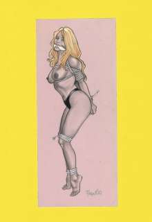 Franco Saudelli - illustrazione originale "Blonde Bondage" - EO | Catawiki