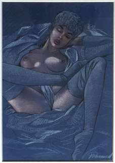 Renaud - Dessin original en couleur (pastel) - Jessica Blandy endormie | Catawiki