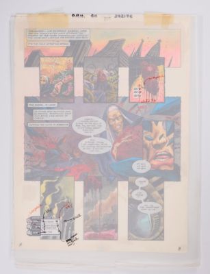 Lot 233 - Richard Elson 2000 AD Prog #879 Deus Ex Machina Book 2 Colour Story Pages (Fleetway, 1994) Total 5 | Stanley Gibbons Baldwin’s