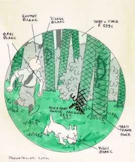 Tintin - Studios Hergé - Dessin Ã  l’encre de chine avec son calque - (1990) | Catawiki