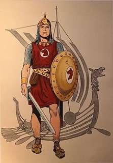  - Prince Valiant - Ilustration originale - Hommage Ã  Harold Foster par Bruno Marchand  