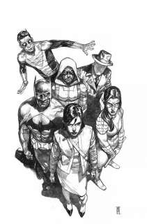 Alex Maleev - Leviathan #2 cover - batman, plastic man, green arrow, and the question - 2019 signed