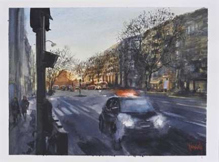 32. Krassinsky,... | 32. KRASSINSKY, Jean-Paul (né en 1972) La route. Aquarelle... | Coutau Bégarie