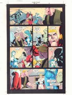 Joe Sanchez, John Kalisz, Paco Medina - suicide squad #12 p. 6 color guide art - killer frost, deadshot, bulldozer, and power girl - 2002