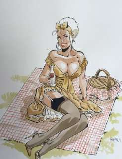 Meynet, Félix - Dessin original en couleurs directes - Pin-Up | Catawiki