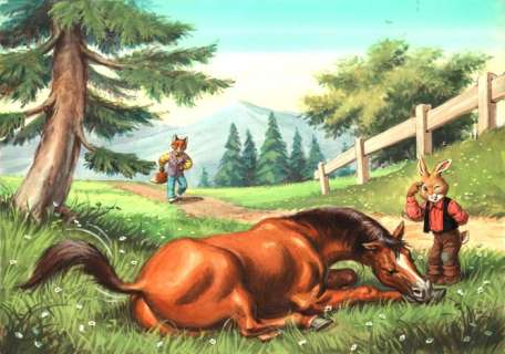 Br’er Rabbit - Severino Livraghi - original illustr. - Gouache Ã  bord - (1970) | Catawiki