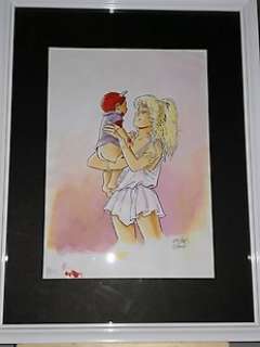 Weyland, Michel - Dessin original en couleur - Aria et enfant - (2005) | Catawiki