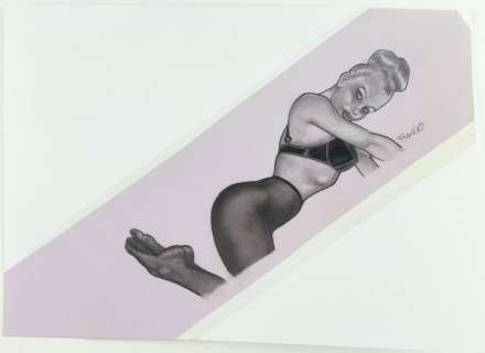 Franco Saudelli - illustraz. originale "Stocking" - Page volante | Catawiki