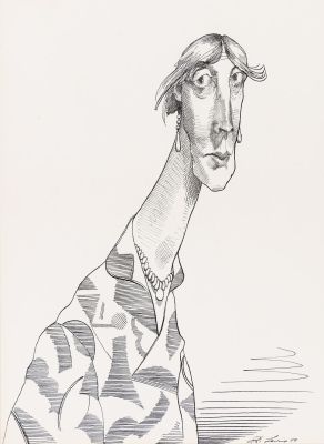 David Levine, (1926-2009), Portrait of Virginia Woolf, 1970. | Swann Galleries