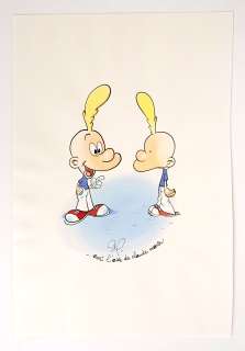 ZEP Titeuf Hommage... - Lot 437 - ZEP Titeuf Hommage à Claude Marin Aquarelle, aérographe...