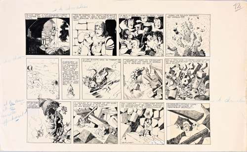 Calvo (1892-1958) Le... | CALVO (1892-1958) Le chevalier de feu. Planche à l’encre... | Coutau Bégarie