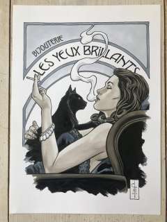 Evenhuis, Chris - Originele tekening + 2x Portfolio - Les Yeux Brillants - Bijouterie - (2014/2014) | Catawiki