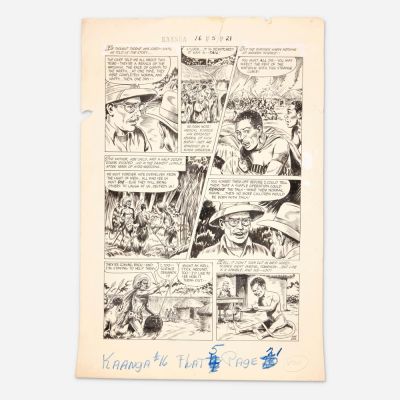Lot 333 - Maurice Whitman, Kaanga #16 Story Page 16 Original Art (Fiction House, 1951) | Landry Pop Auctions