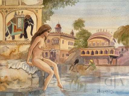 Lot 308 - JF Charles/India Dreams. Dessin originale illustrant…