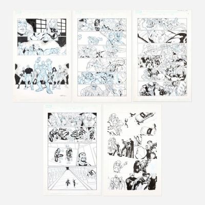 Lot 338 - Gustavo Vazquez, What If? Civil War #1 Story Pages 17, 19, 21, 22 and 23 Original Art (Marvel Comics, 2007) | Landry Pop Auctions