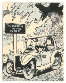Sleen, Marc - Originele illustratie - Marc Sleen en Jef Burm in Totleigh - Hommage P. G. Wodehouse - (jaren ’50) | Catawiki