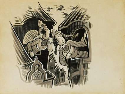 DR. SEUSS (THEODOR GEISEL.) "They heard Nizzards flapping over their rooftops and poked their heads out for a look." [CHILDREN’S] | Swann Galleries