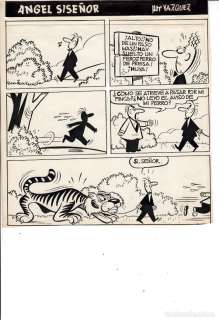 DIBUJO ORIGINAL MANUEL VAZQUEZ EPOCA CLASICA ANGEL SISEÃ‘OR. PERSONAJE MUY RARO DE ENCONTRAR PERFECTO