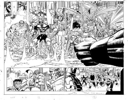 John Romita Jr. - Pencils By John Romita, Jr., Inks By Klaus Janson | WORLD WAR HULK Issue # 2 - page # 4-5 (Splash) | The Artist’s Choice