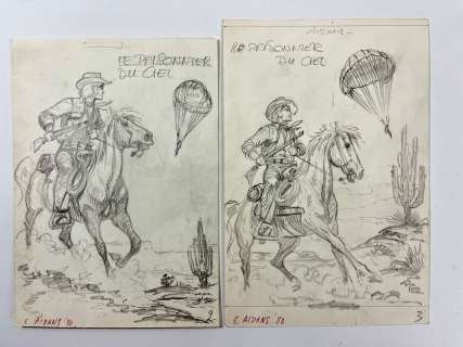 * Aidans - Ensemble... | * Aidans - Ensemble de 2 dessins : Crayonnés préparatoires... | Tessier Sarrou