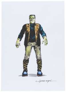 FRANKENSTEIN’S MONSTER HAND COLORED PRINT BY RAFAEL LÓPEZ ESPÍ. | Hake’s