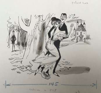 Pichard - Illustration originale en couleurs sur papier dessin Â« Ã€ la cuve Â». | Catawiki