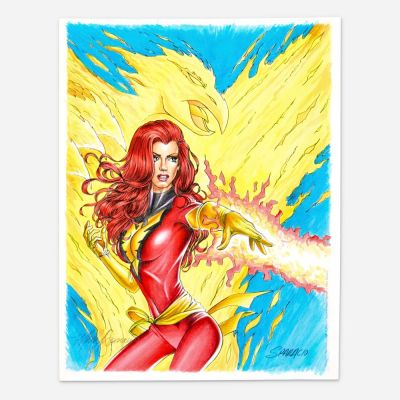 Lot 342 - Mark Sparacio, Phoenix Watercolor Painting | Landry Pop Auctions