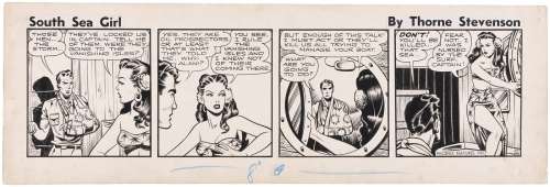 SOUTH SEA GIRL DAILY STRIP 1953 ORIGINAL ART BY MATT BAKER. | Hake’s
