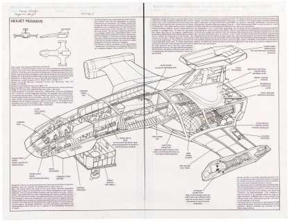 FORCE WORKS (1994) ORIGINAL ART DPS HEXJET PEGASUS SCHEMATIC BY ELIOT R. BROWN. | Hake’s