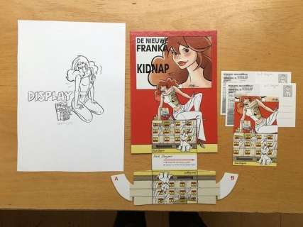 Franka - Originele tekening Franka : Display + Display + 3 kaarten | Catawiki