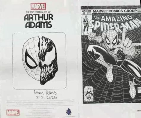 Art Adams sketch of Spider-Man with symbiote taking over! Sketched inside of comic ‘The Mini Marvel Art of Arthur Adams ! Pencilled/Inked/Signed by Art Adams! | Raremarq (Buy It Now)