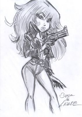 Dragan de Lazare - illustration originale Rubine, affiche de l’exposition | Galerie des bulles